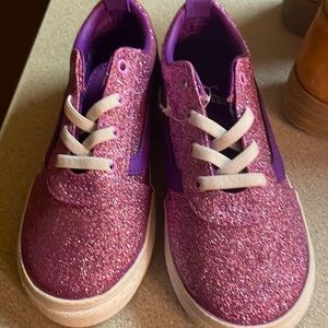 Little girls size 10 vans purple sparkles very very cute